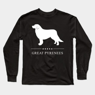 Great Pyrenees Dog White Silhouette Long Sleeve T-Shirt